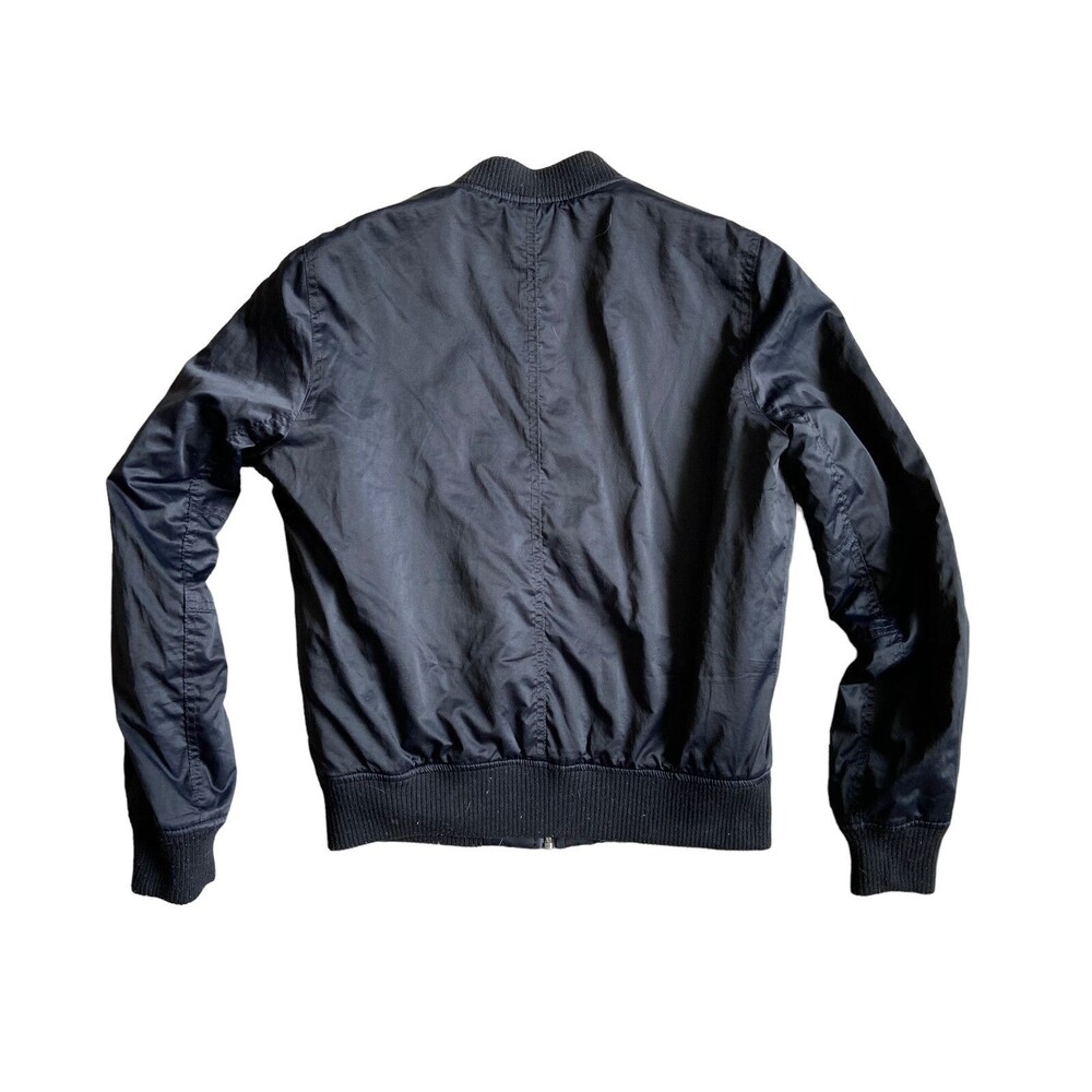 American Eagle‎ Bomber Jacket Womens Size S Black Zip Up Lightweight Streetwear - Picture 5 of 11